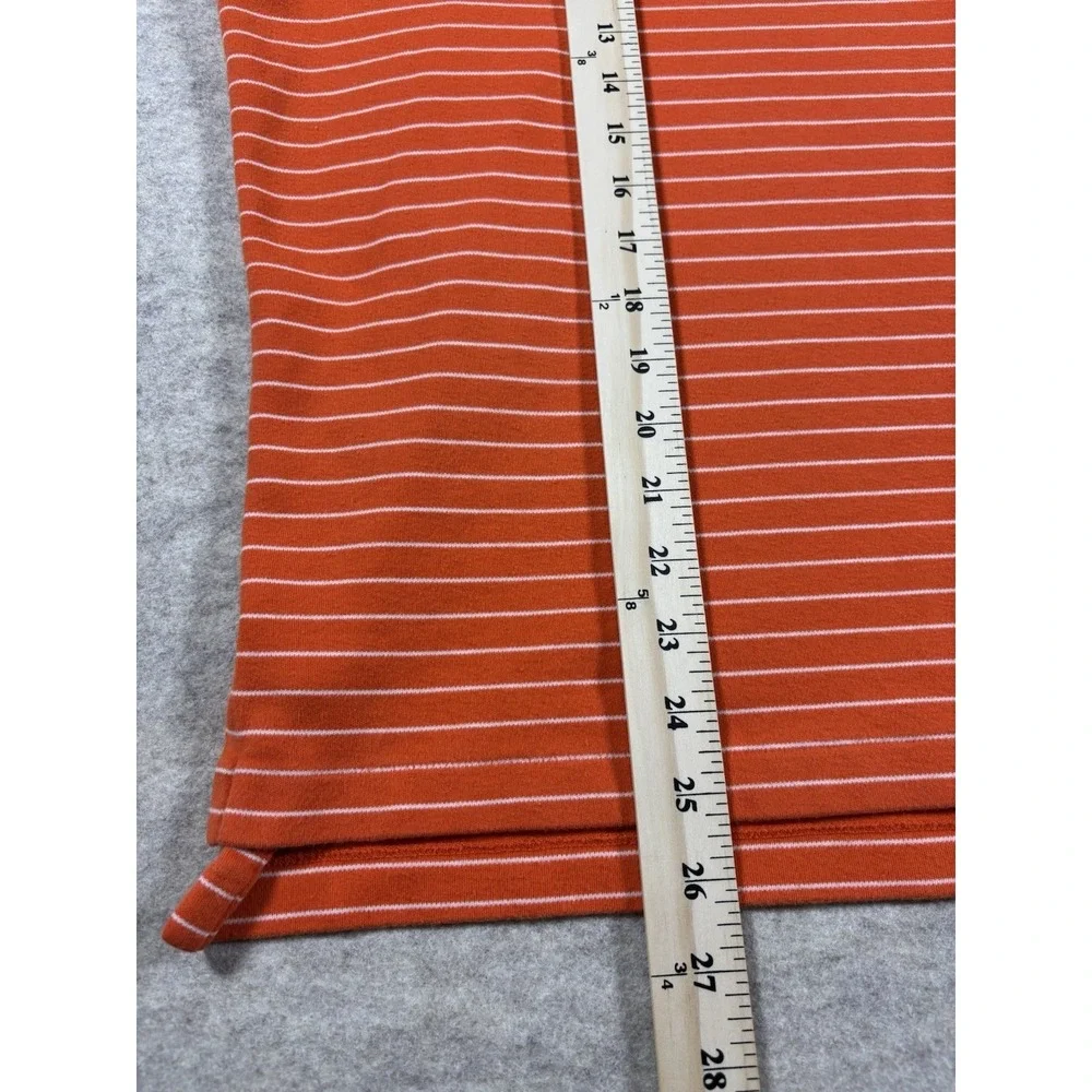 Polo Ralph Lauren Men's Medium Classic Fit Orange Striped Mesh Polo Shirt